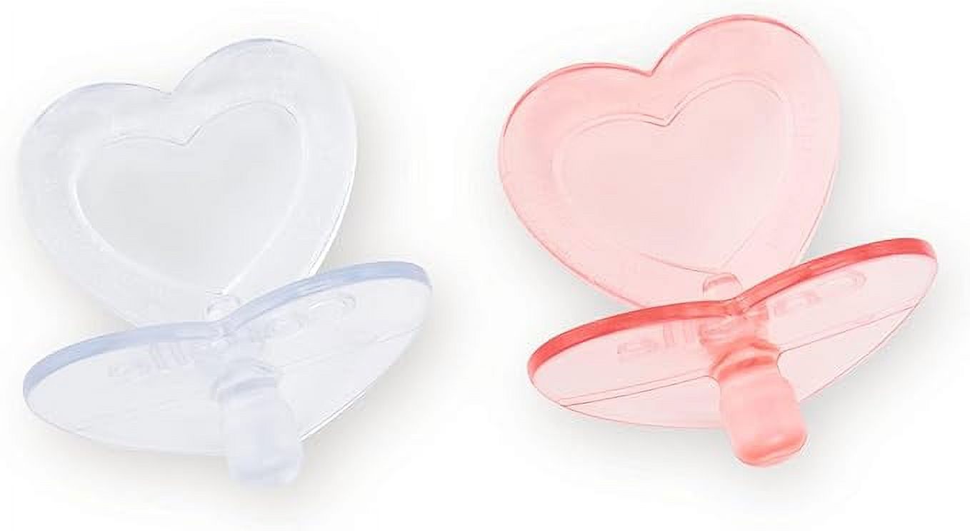 Corolle - Heart Shaped Doll Pacifier Accessory for 14-17" Dolls, 2 Pack, Clear/Pink (140370) - image 1 of 5