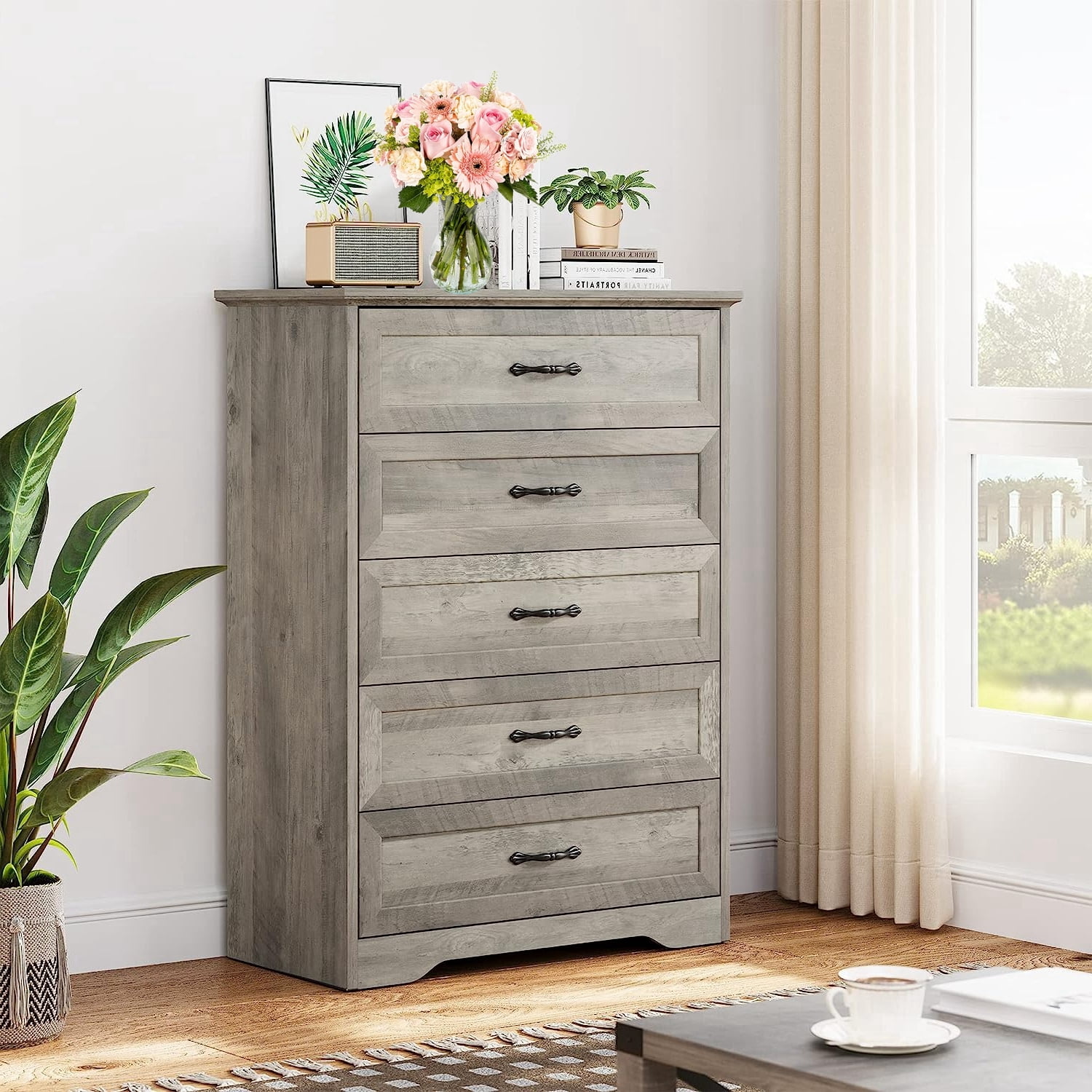 Coromose Furniture: 5-Drawer Bedroom Dresser, Spacious Closet Storage ...