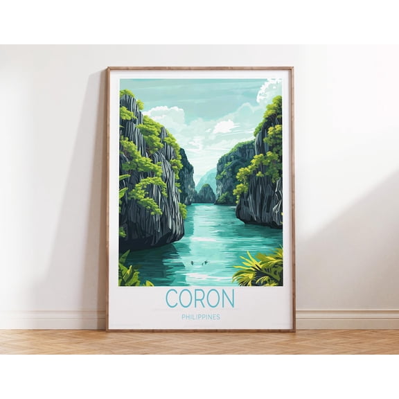 Coron Island Palawan Tropical Nature Wall Art, Unframed Canvas Size 8x12