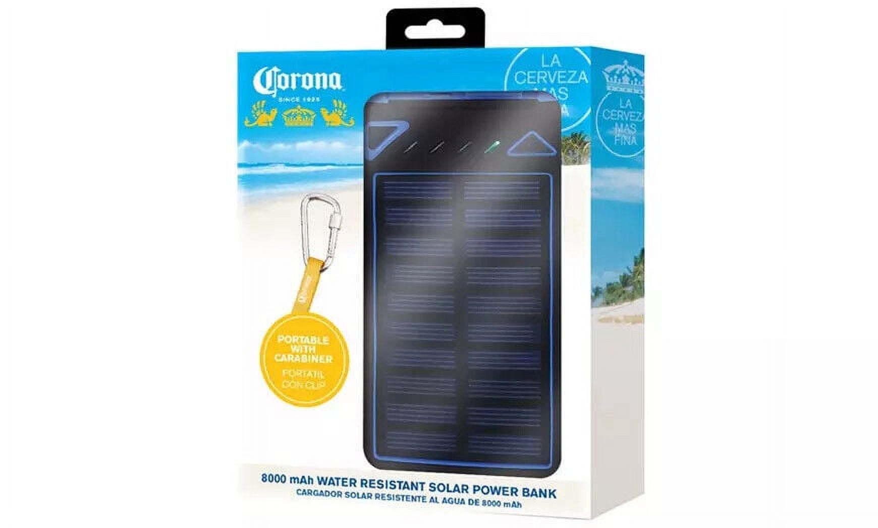 Corona 00725-CO Blue/Black 8000mAh Portable Water Resistant Solar Power Bank Shock Proof