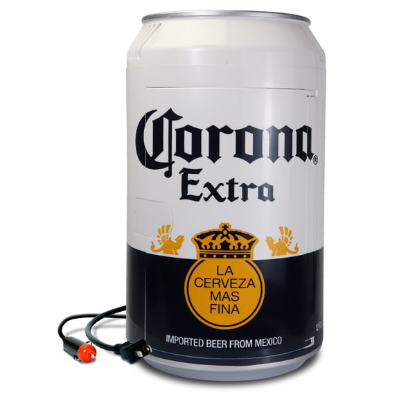 Corona 12 Can Portable Mini Fridge, 10L Electric Cooler, 12V DC/110V AC, Compact Refrigerator- White