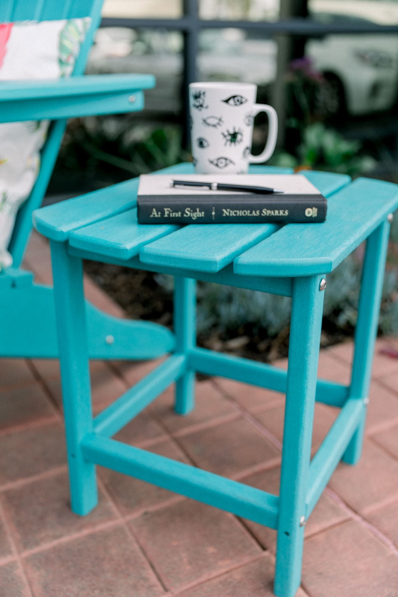 Corona 18" Recycled Plastic Side Table Aruba Blue