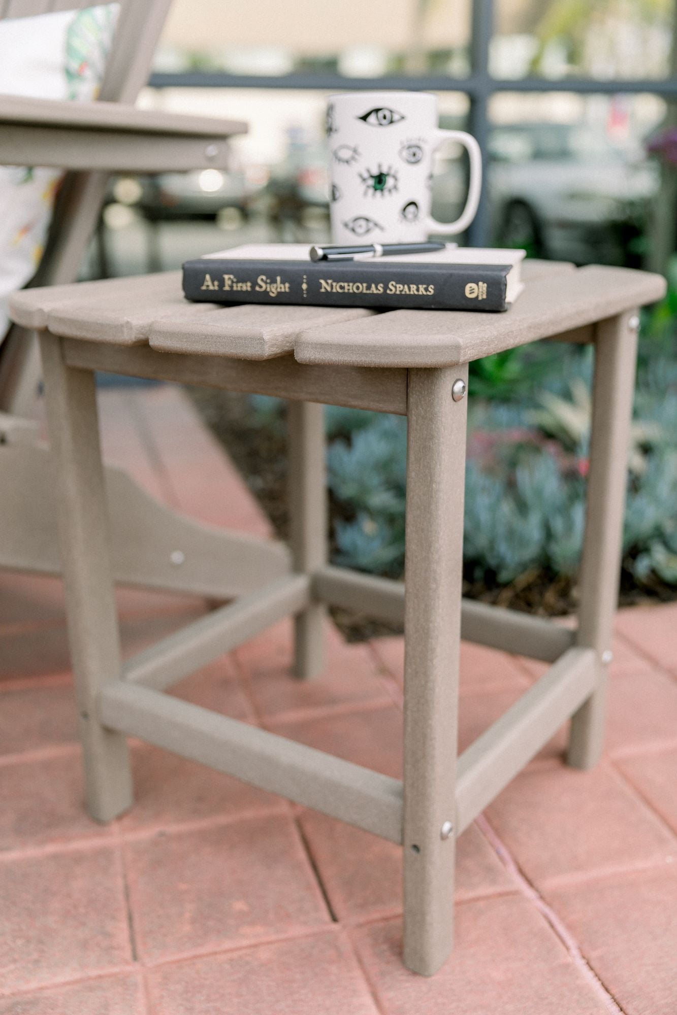 Corona 18" Recycled Plastic Side Table Weathered Wood
