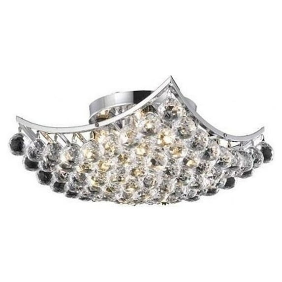 Corona 4 light Chrome Flush Mount Clear Elegant Cu