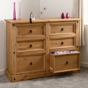 Corona 6-Drawer Chest - Reforested Wood Dresser - Smart Storage Bedroom Furniture - Spacious Design - Easy to Assemble - Seconique