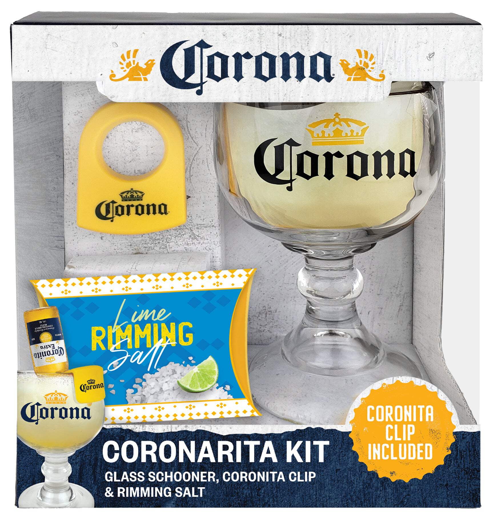 Corona Beer 3 pc. Coronarita Cocktail Making Kit w/ Schooner Glass
