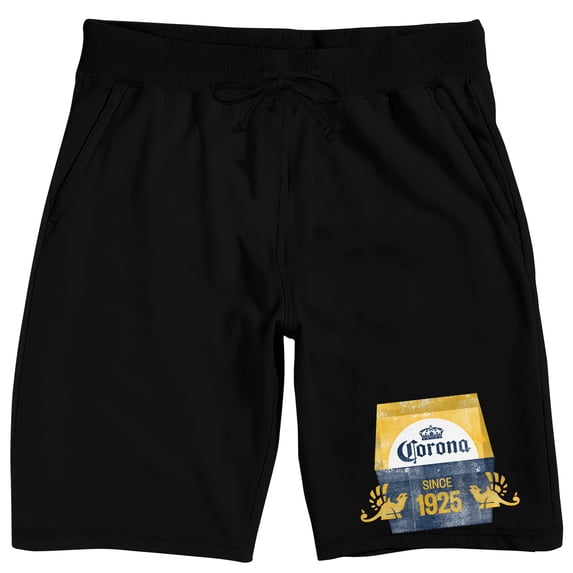 Corona Beer Label Adult Black Sleep Pajama Shorts
-Large