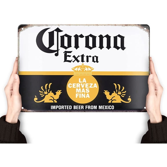 Corona Beer Signs | Man Cave Decor | Bar Vintage Metal Tin Signs | Garage Retro Home decor | Wall Poster Funny Cool Things Stuff For House Shop Room Coffee 8 * 12 Inch