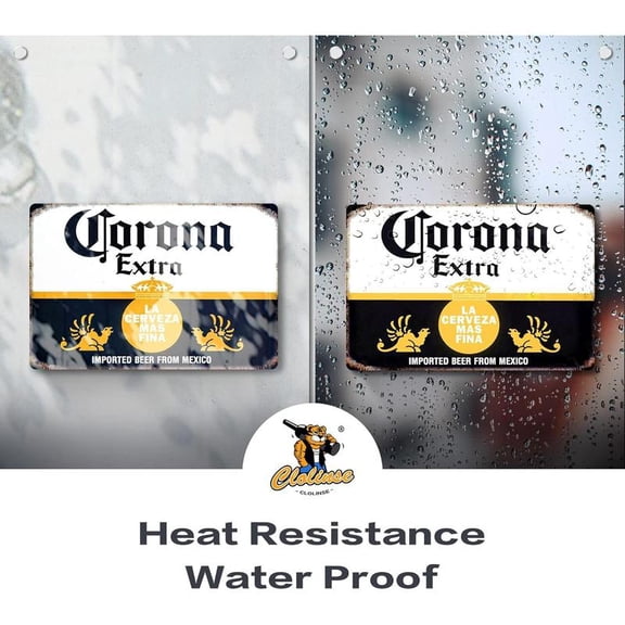 Corona Beer Signs | Man Cave Decor | Bar Vintage Metal Tin Signs | Garage Retro Home decor | Wall Poster Funny Cool Things Stuff For House Shop Room Coffee 8 * 12 Inch