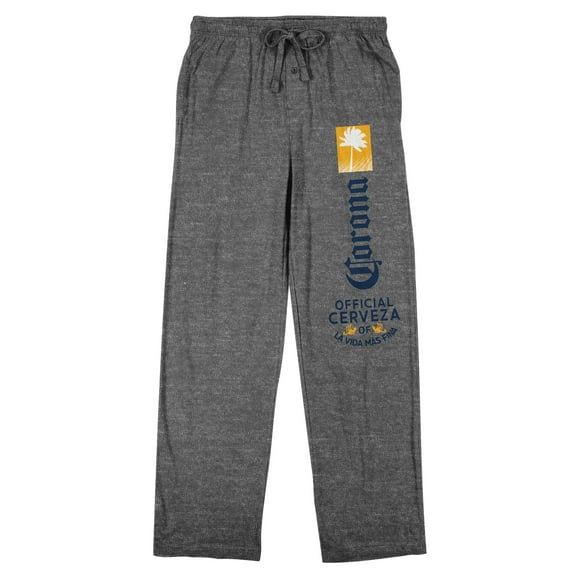 Corona Brand Logo Men's Heather Gray Sleep Pants-Medium