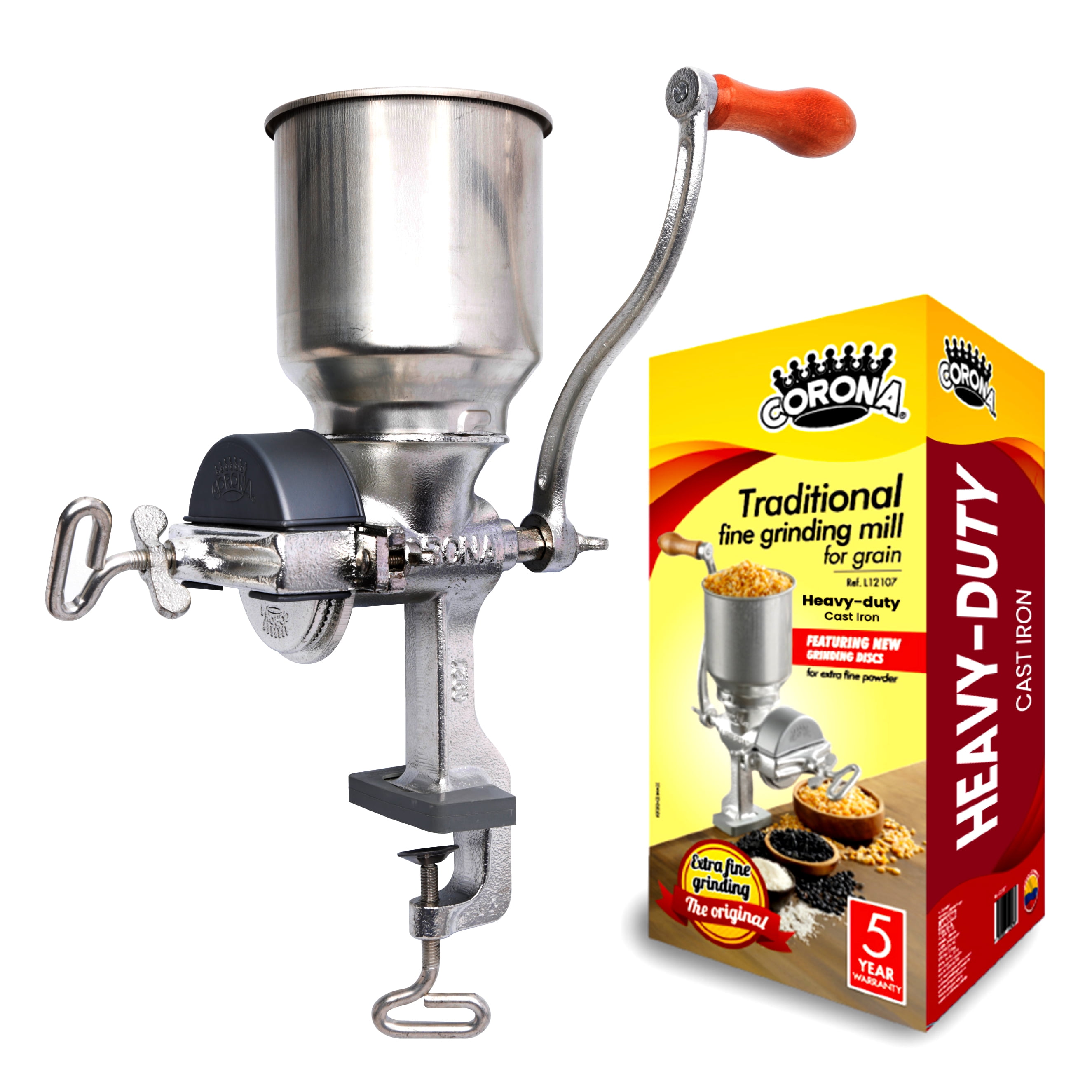 Free Shipping! Corona Cast Iron Grain Mill with 1.9 Quart Hopper