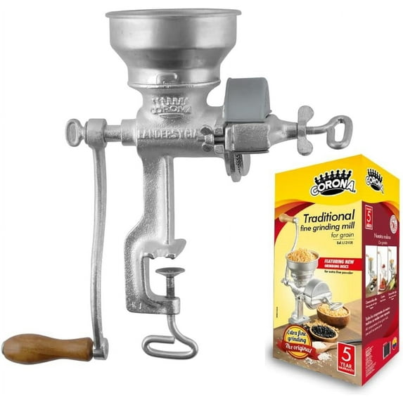 Corona Cast Iron Manual Corn and Grain Grinder with Low Hopper