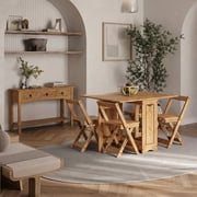 Corona Console Table & Santos Butterfly Dining Set   3-Drawer Console Table and Foldable Dining Table with 4 Chairs - Easy to Assemble - Seconique