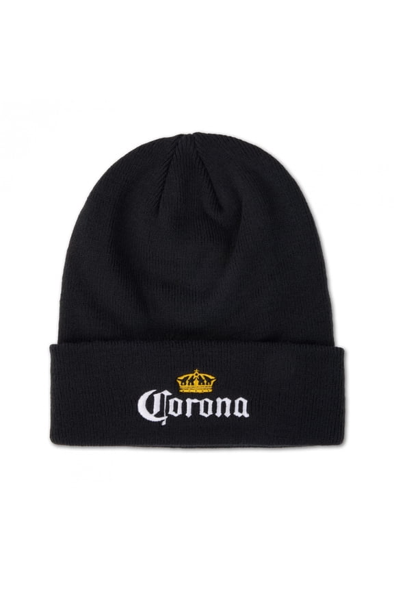 Corona Embroidered Logo on Black Cuffed Beannie