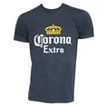 thumbnail image 1 of Corona Extra 46346-Medium Corona Extra Mens Heather Blue Basic Crown Logo T-Shirt - Medium, 1 of 1