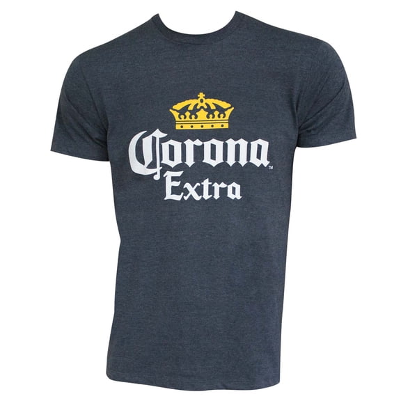 Corona Extra 46346-Small Corona Extra Mens Heather Blue Basic Crown Logo T-Shirt - Small