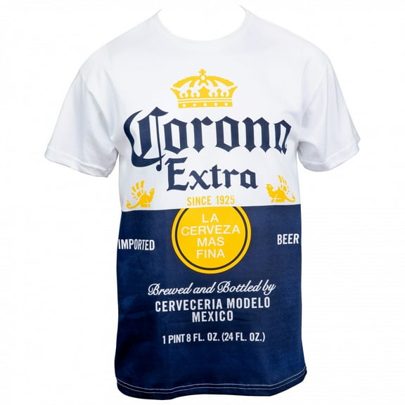 Corona Extra 47488-XX-Large Men Beer Label Design White T-Shirt - 2XL