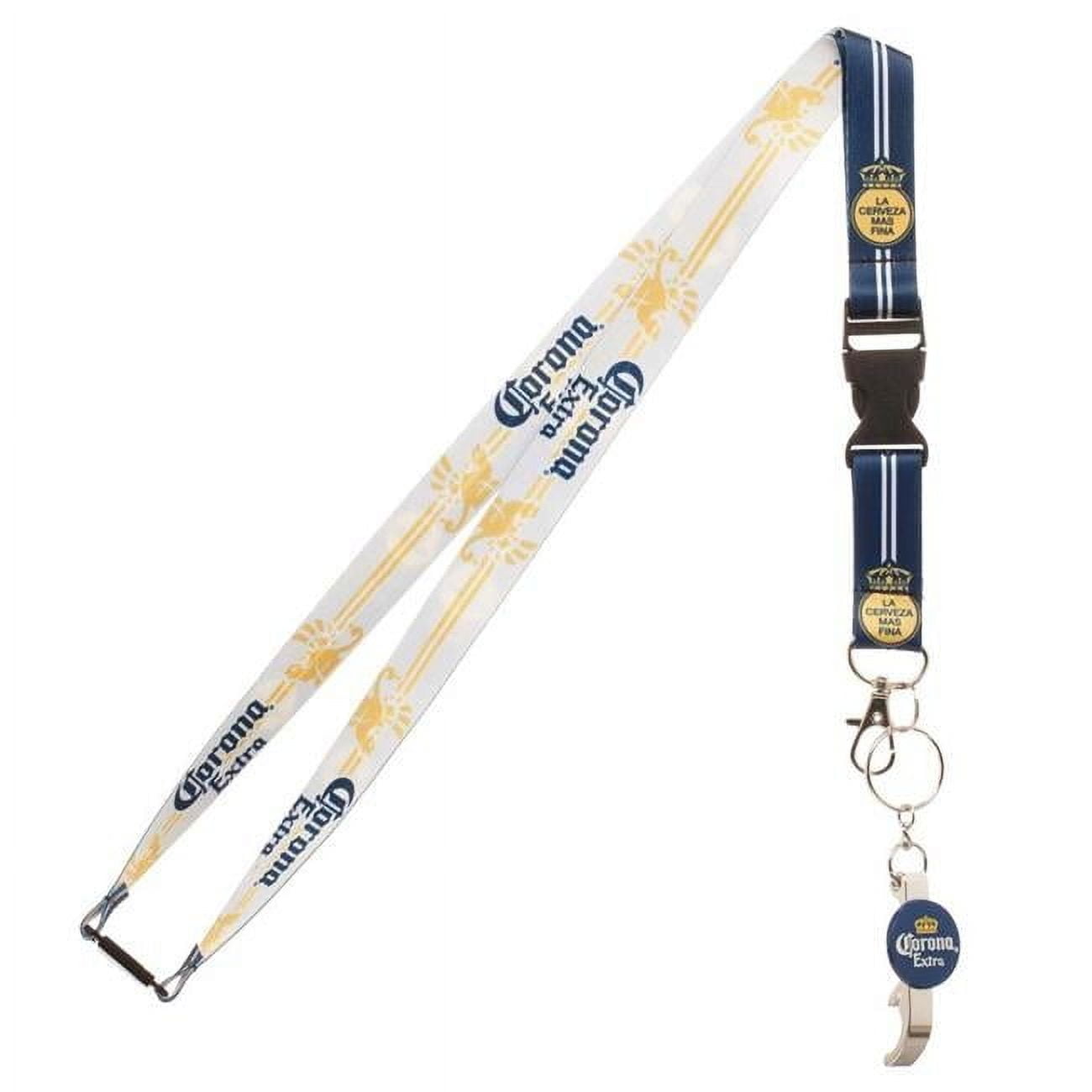 Corona Extra 48363 Corona Extra White & Navy Lanyard with Bottle Opener