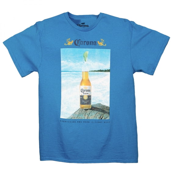 Corona Extra 847374-small Everything You Need is Right Here Mens T-Shirt, Blue - Small