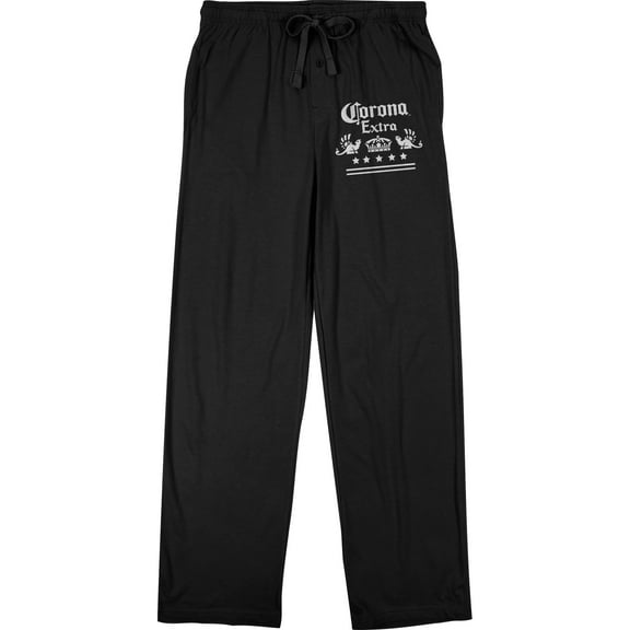 Corona Extra Beer Logo Men's Black Sleep Pajama Pants-Large