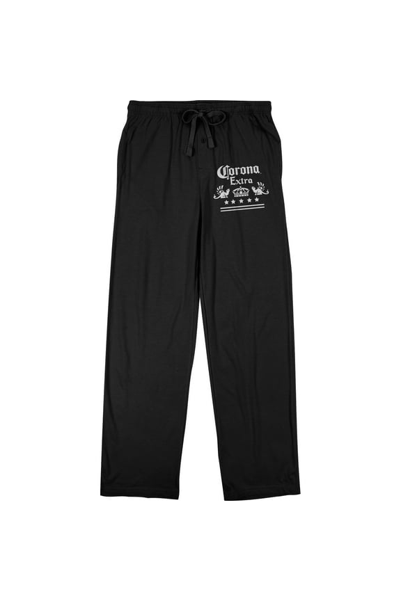 Corona Extra Beer Logo Men's Black Sleep Pajama Pants-Medium