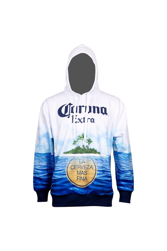 Beer Sublimated Beach Scene Hoodie-Large