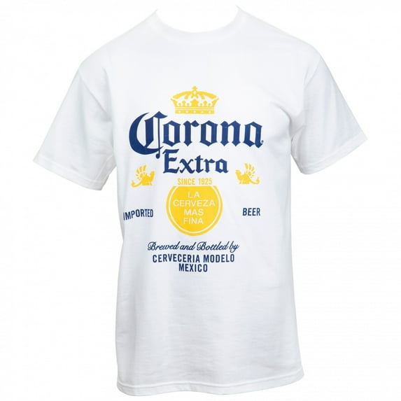 Corona Extra Bottle Label White T-Shirt-Small