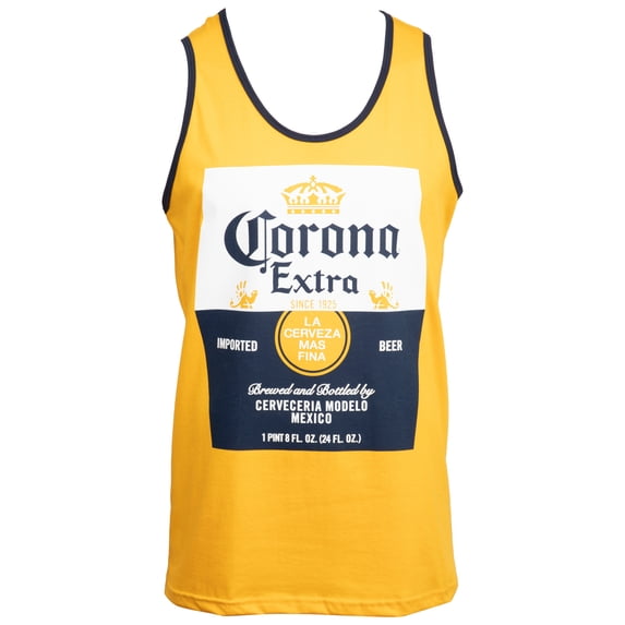 Corona Extra Classic Label Design Gold Ringer Tank-XLarge