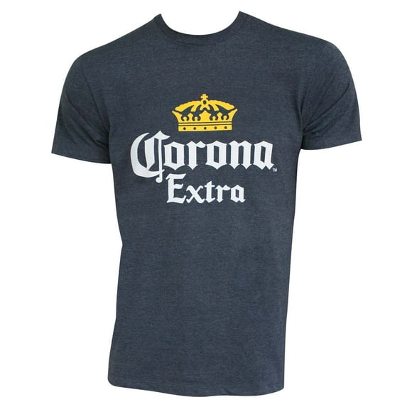 Corona Extra 46346-XX-Large Corona Extra Mens Heather Blue Basic Crown Logo T-Shirt - 2XL