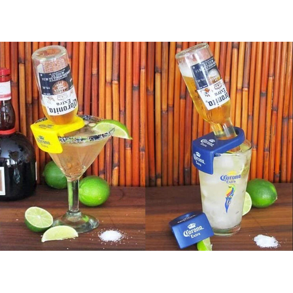 Corona Extra CoronaRita Drink Clips, set of 12, 6 Yellow-6 Blue