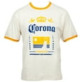 thumbnail image 1 of Corona Extra Crown Logo From Mexico 1925 Faded Ringer T-shirt-Large, 1 of 3