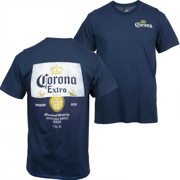 Corona Extra Label Ocean Colorway Front and Back Print T-Shirt-Medium