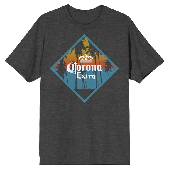 Corona Extra Logo Men's Charcoal Heather T-Shirt-Medium