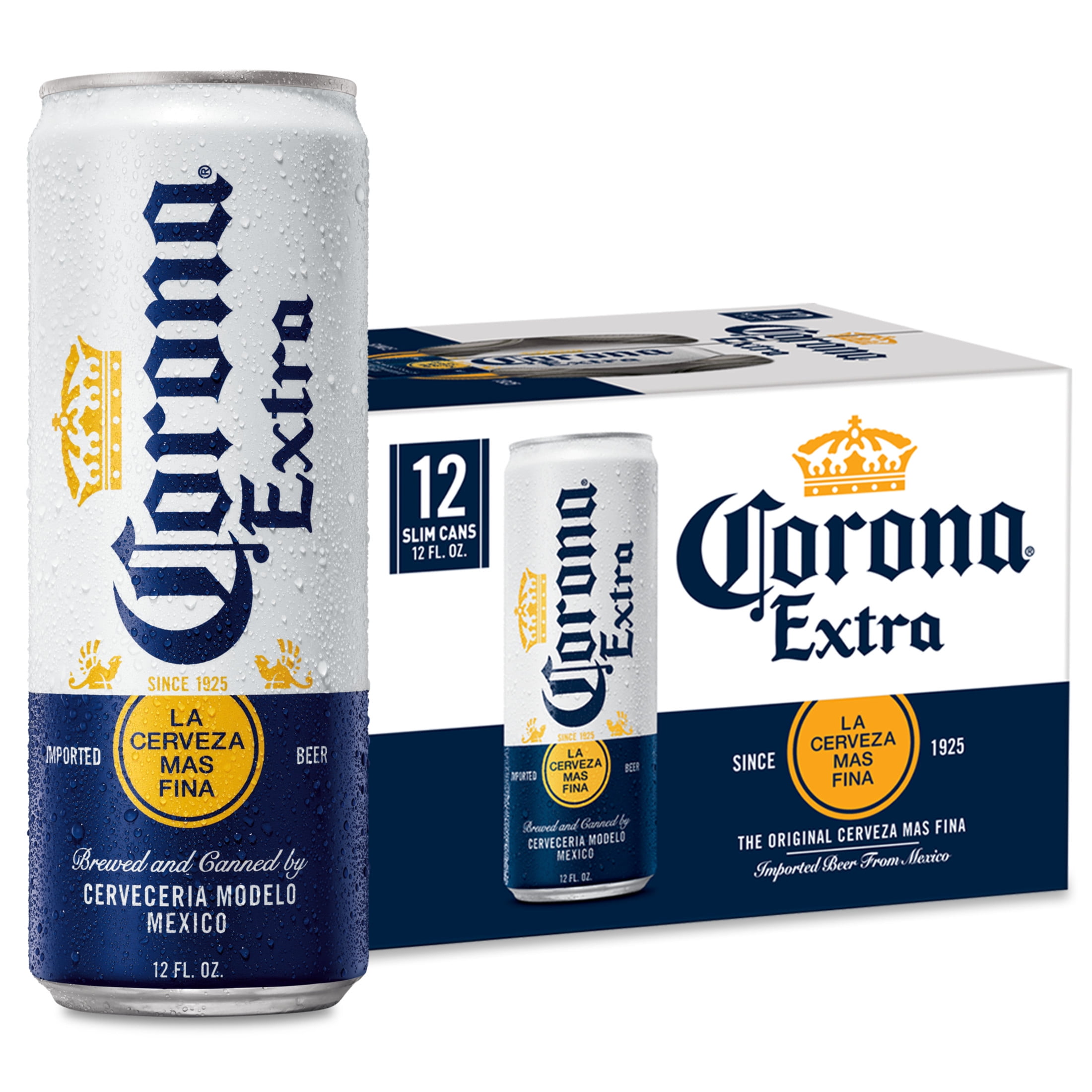 Corona Extra Mexican Lager Import Beer, 12 Pack 12 fl. oz. Cans, 4.6% ABV