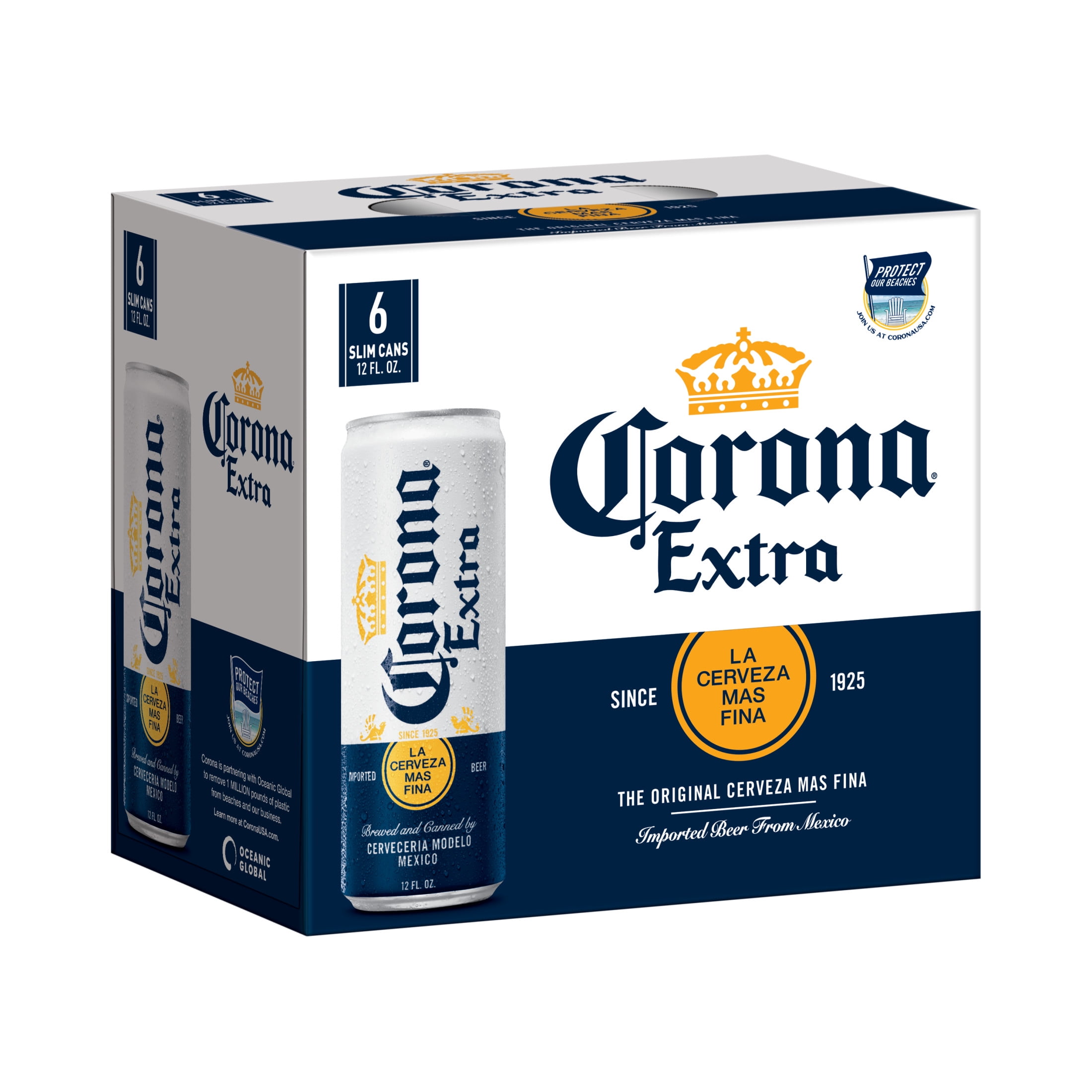 Corona Extra Mexican Lager Import Beer, 6 Pack, 12 fl oz Aluminum Cans ...