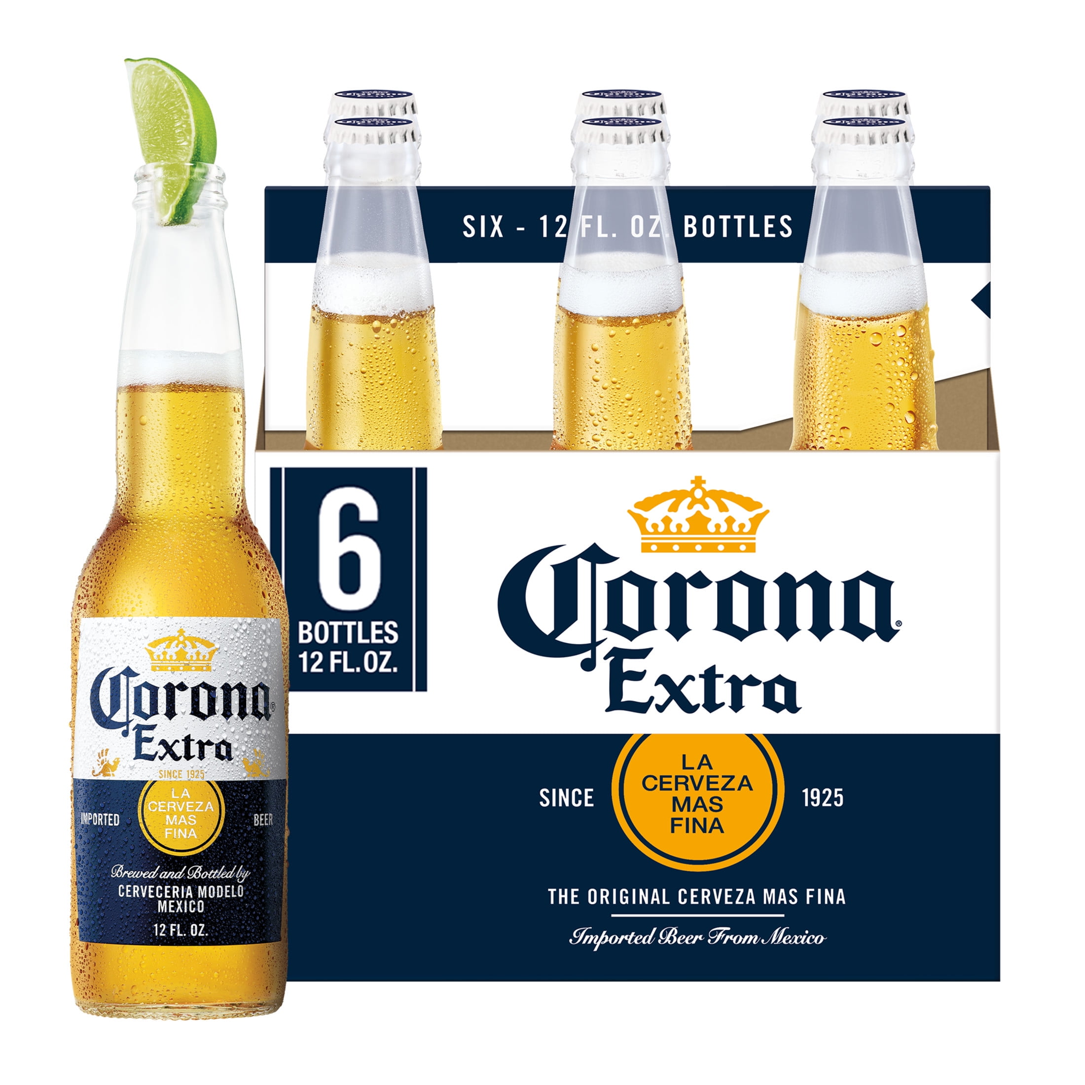Corona Extra Mexican Lager Import Beer, 6 pack 12 fl. oz. Bottles, 4.6% ABV