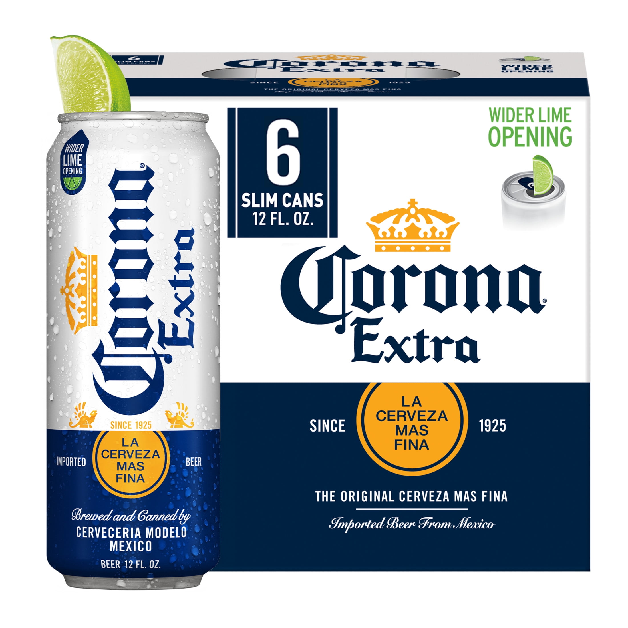 Corona Extra Mexican Lager Beer 6 Pack 12 fl Oz Cans 4.6% ABV