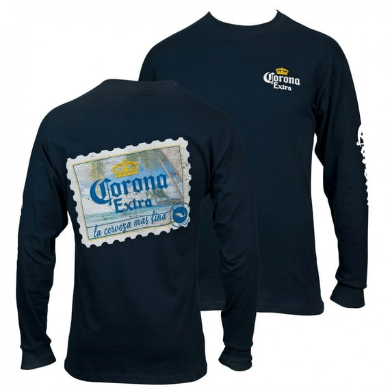 Corona Extra Stamp Back Long Sleeve T-Shirt-Large