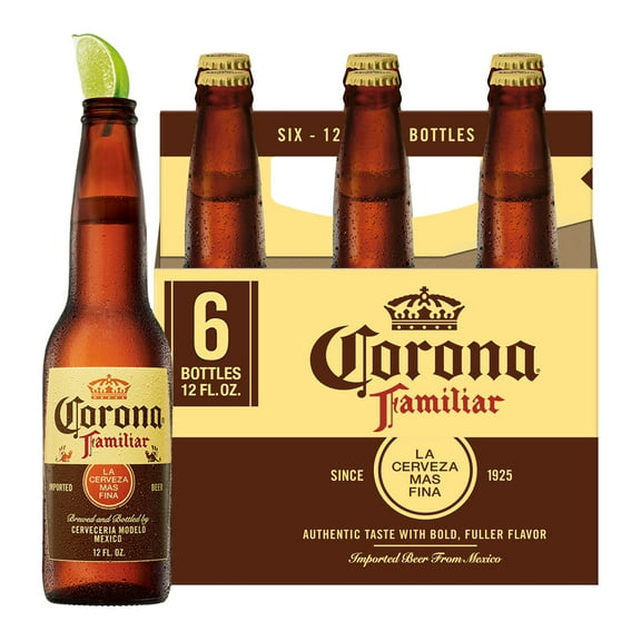 Corona Familiar Mexican Lager Imported Beer, 6 pack 12 fl. oz. Bottles, 4.8% ABV