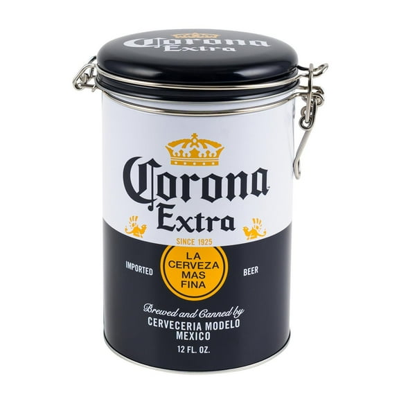 Corona Food Container Large Round Cylinder All Metal Locking Cookie Jar Metal Canister 7" H 29.8oz/881ml