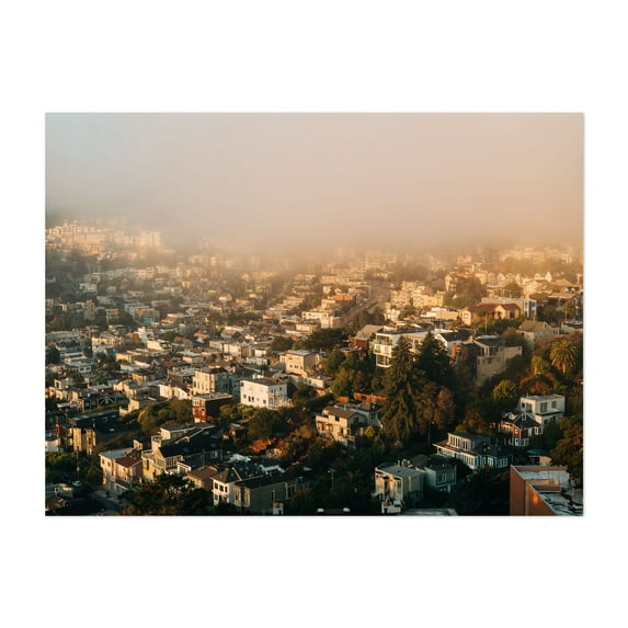 Corona Heights Views 01 - San Francisco California Photography City Skyline Architecture Landscape Scenic Sunset Travel Poster Unframed Wall Art Print 12 x 16 inches