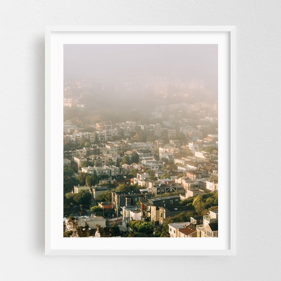 Corona Heights Views 04 - San Francisco California Photography Cityscape Architecture Skyline Scenic Landscape White Framed Wall Art Print 6 x 8 inches
