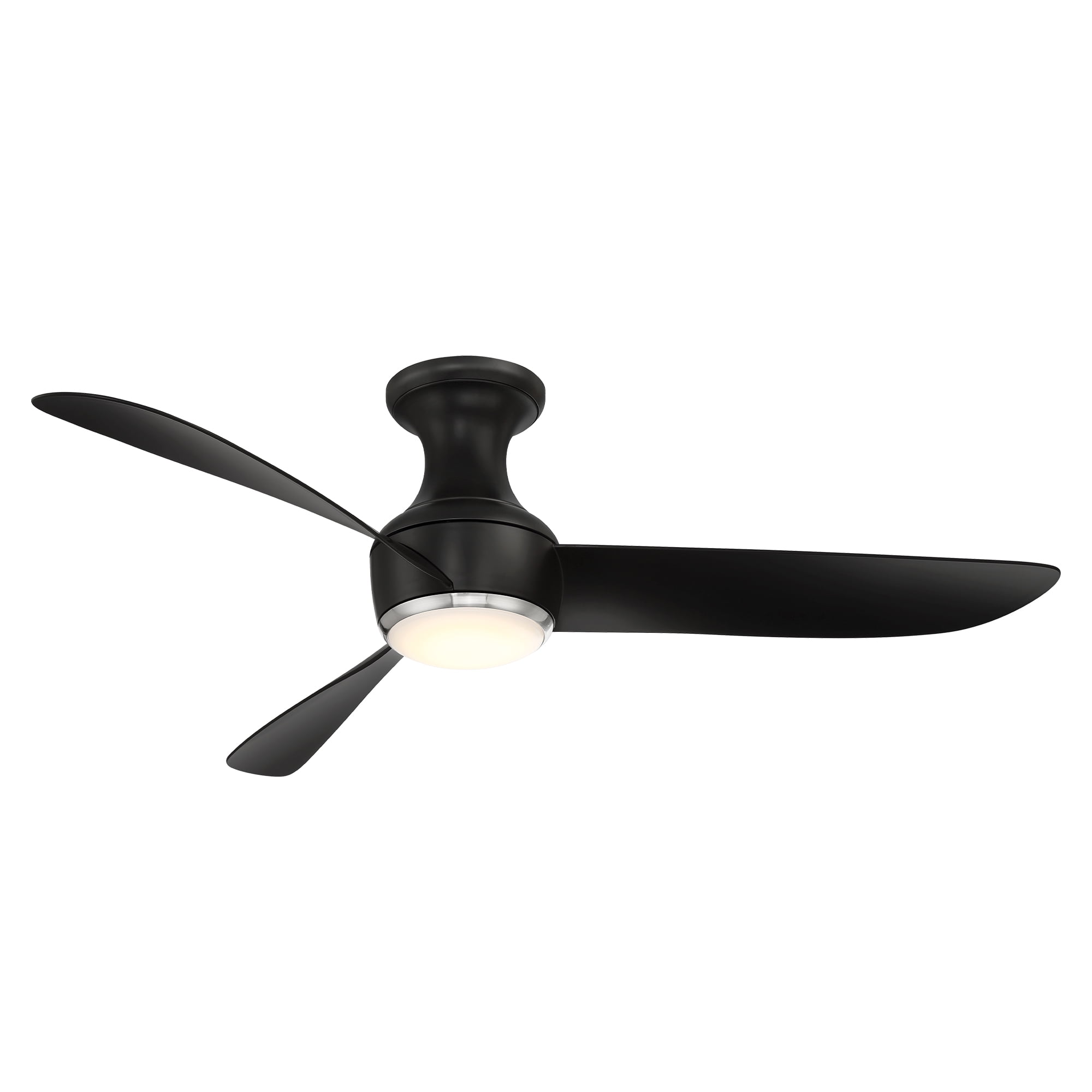 52" Brushed Nickel Matte Black Smart Ceiling Fan with LED Light Kit
