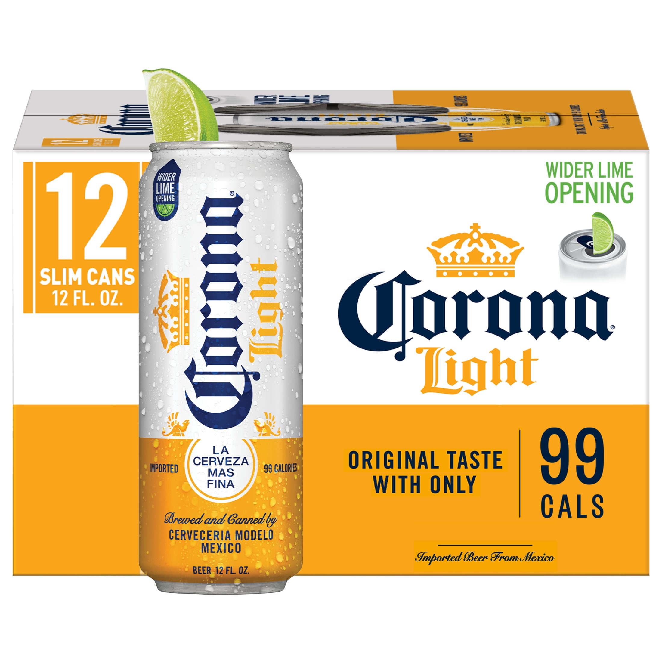 Corona Light Mexican Lager Light Beer, 12 Pack 12 fl. oz. Slim Cans, 4.0% ABV