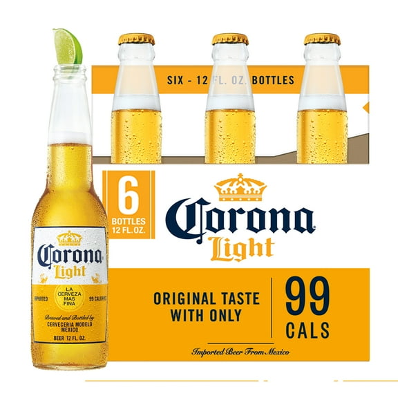 Corona Light Mexican Lager Light Beer, 6 pack 12 fl. oz. Bottles, 4.0% ABV