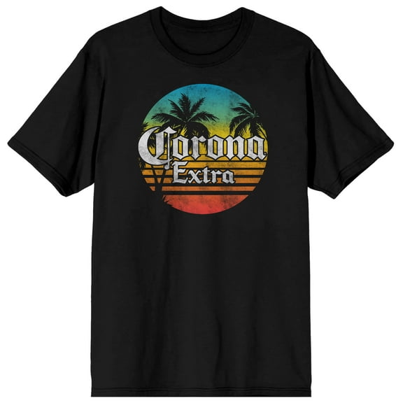 Corona Logo Gradient Men's Black T-Shirt-XL