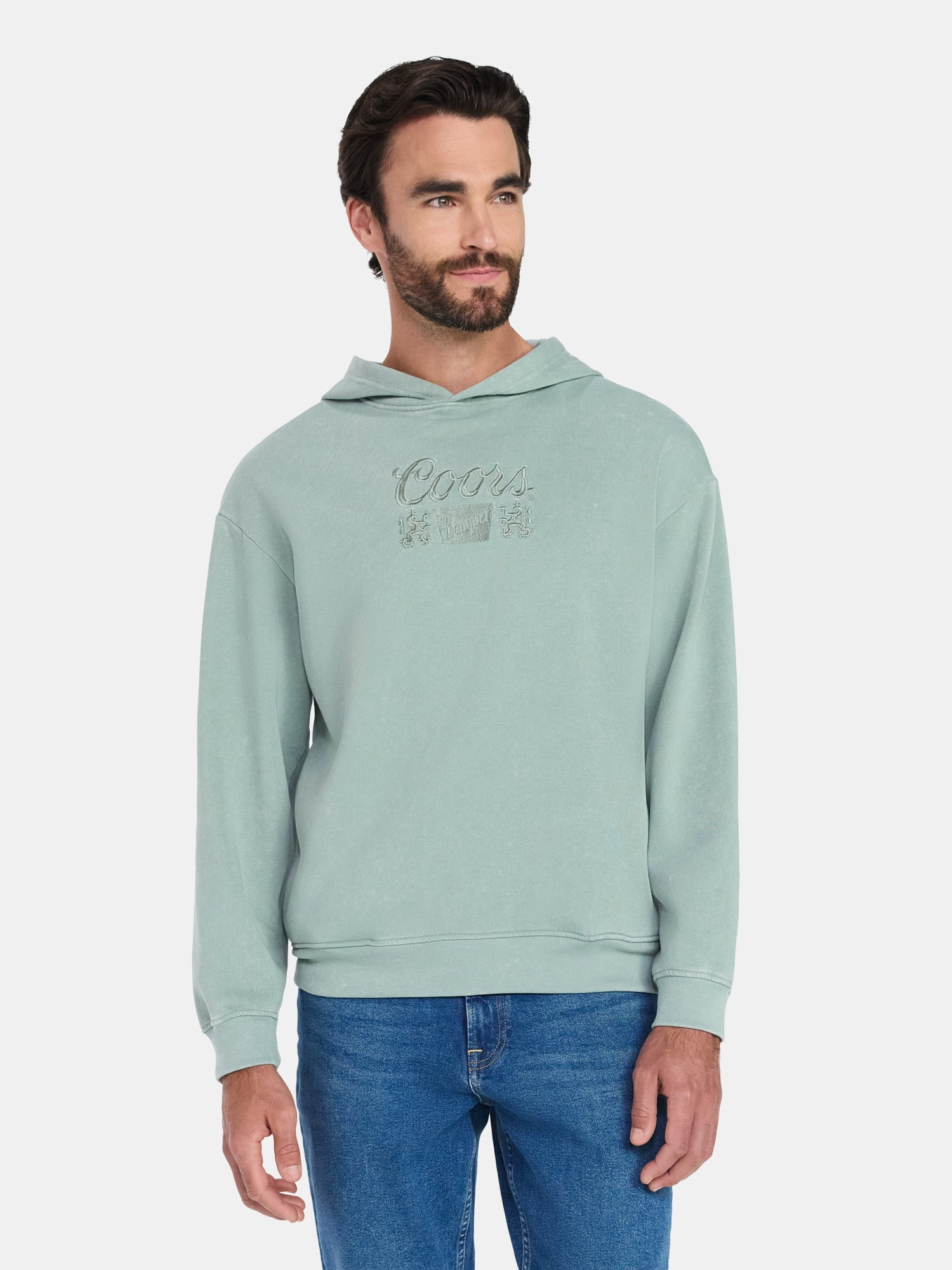 Coors Men's and Big Men's Front Back Graphic Mineral Wash Hoodie, Sizes XS-5XL