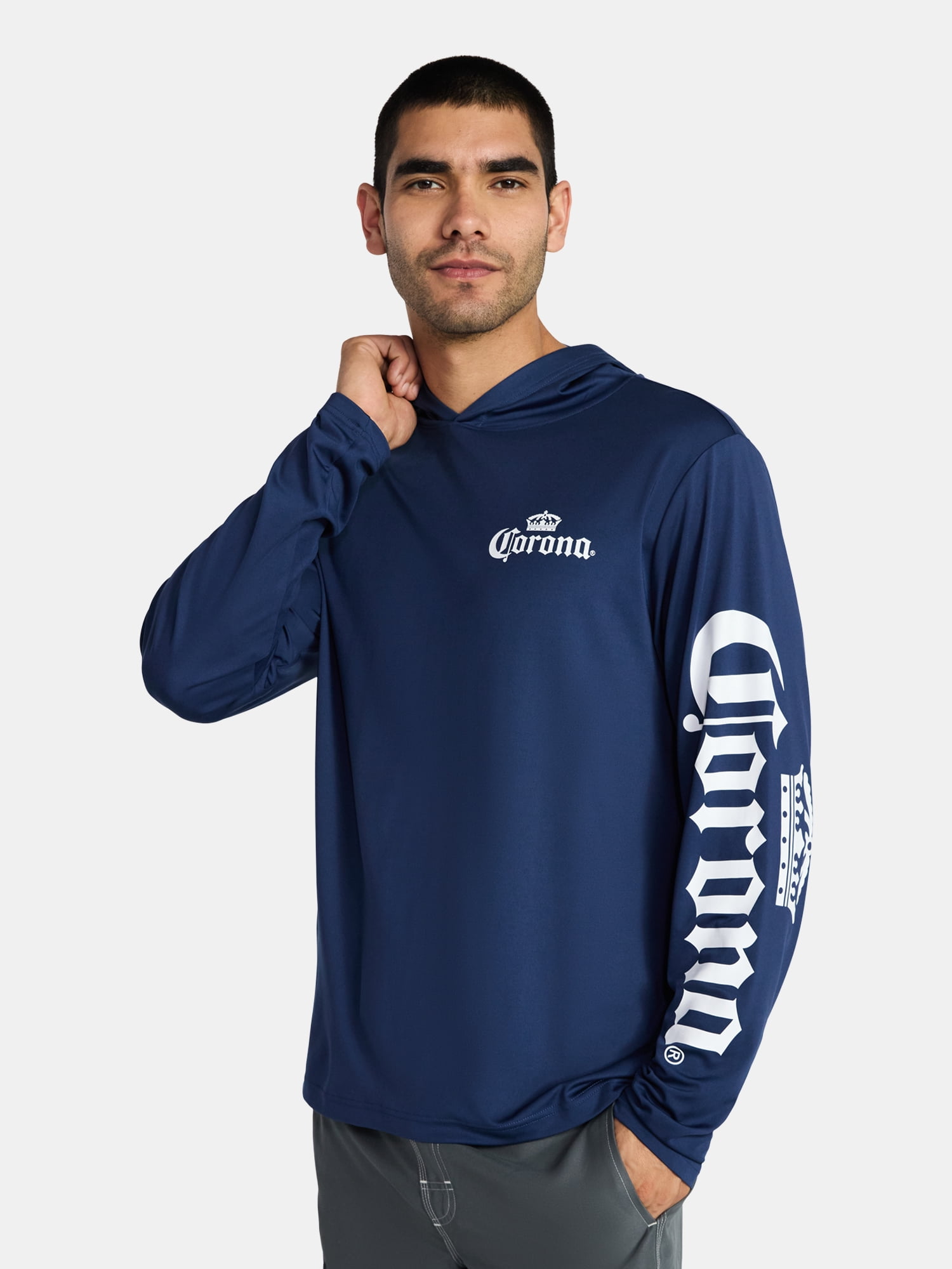 Corona Men’s and Big Men’s Graphic Hooded Sun Shirt with Long Sleeves, Sizes S-3XL