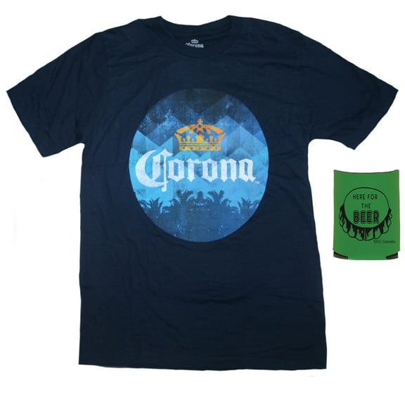 Corona Mens' T-Shirt and Insulated Can Holder - Multi-Pack Gift Set (Small)