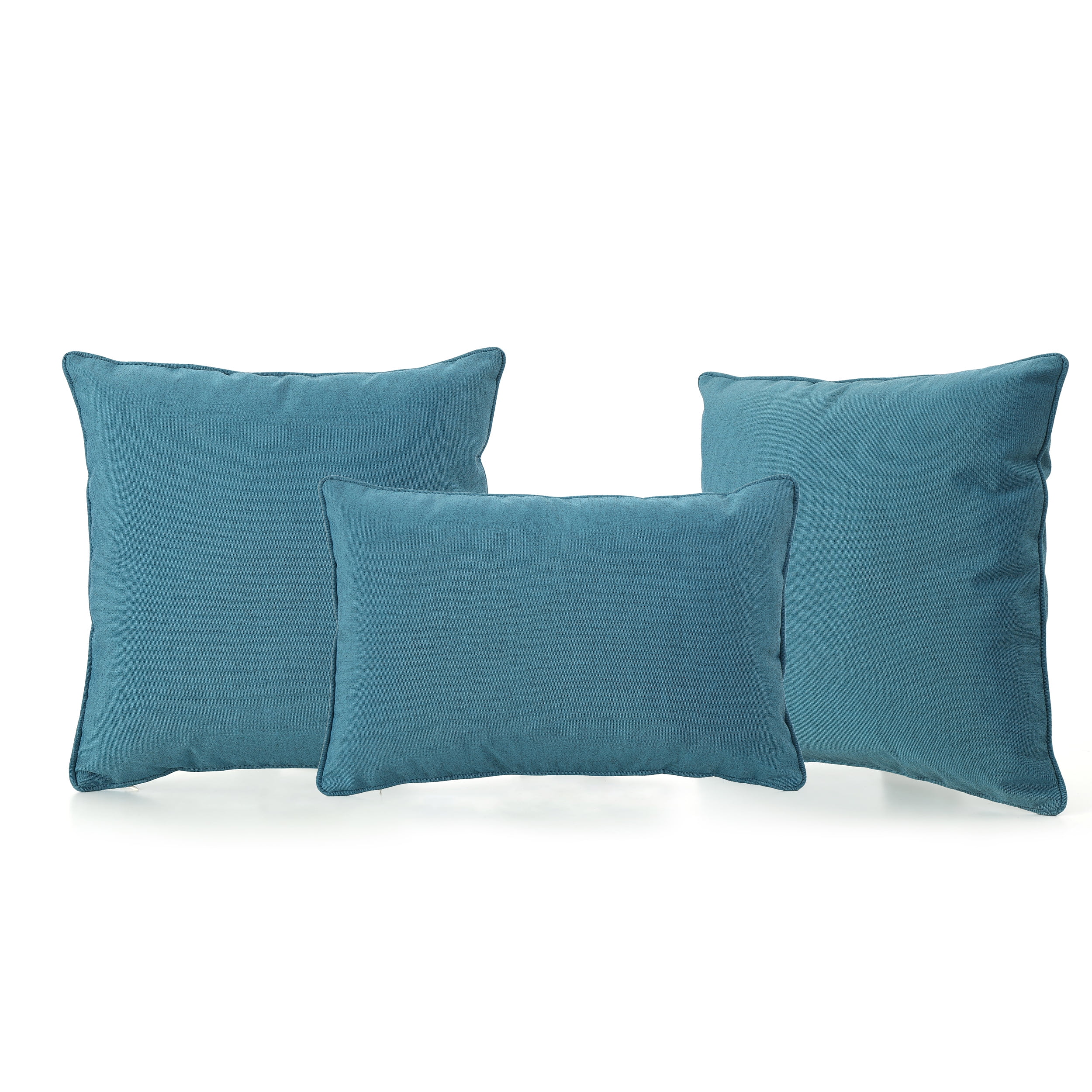 Corona Outdoor Water Resistant Pillows, Teal, Set of 3